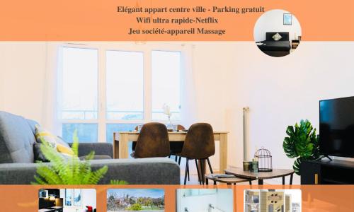 Bella Luna II - Elégant appartement centre ville - Parking gratuit - Wifi ultra rapide-Appareil Massage-Netflix-Jeu société