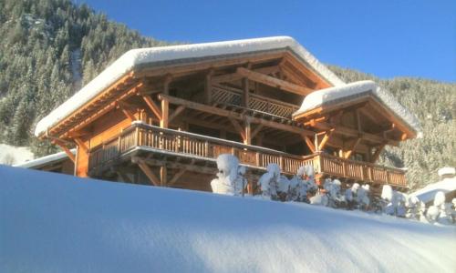 Chalet de montagne style savoyard, vue sur pistes