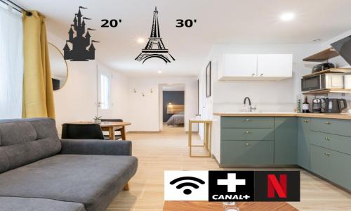 Calme absolu, terrasse et parking entre Paris et Disney