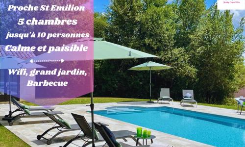 Piscine, 10 pers, Clim, Paisible et Agréable