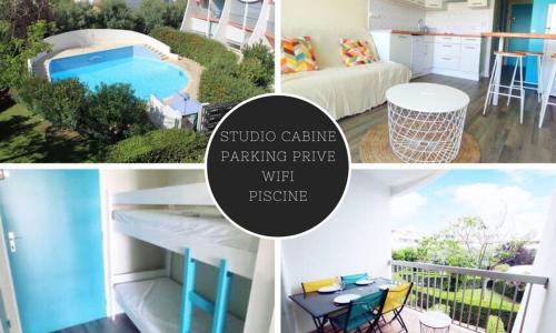 Charmant studio en bord de mer, piscine, parking privé, wifi
