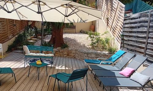 NICE- GAIRAUT - JARDIN PRIVE- GRAND F1 LUMINEUX-Piscine Collective