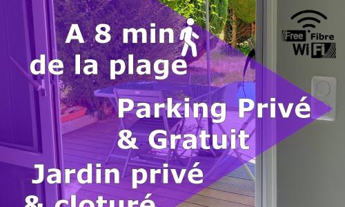 Studio proche plage - Parking gratuit et privé - Terrasse et petit jardin clôturé