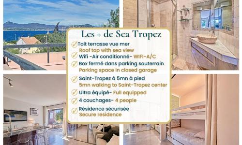 Sea Tropez-Grand studio, terrasse vue mer, garage