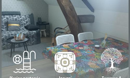 Gîte 4 pers, Jacuzzi privatif & Piscine & Lit cabane