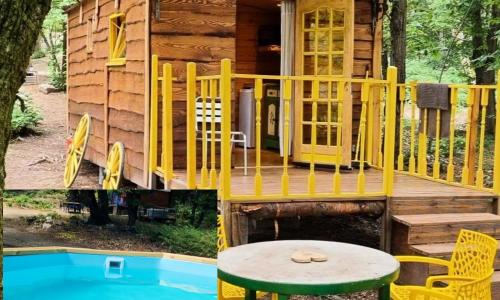 Roulotte avec piscine la jonquille