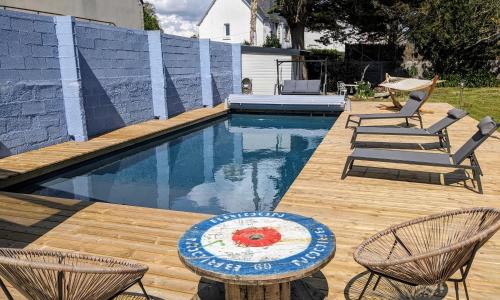 Ty glaz- Piscine privé chauffé securisé -Plage 700m