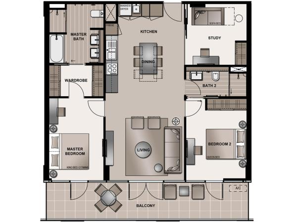 The Branksome Hotel & Residences : photo 8 de la chambre suite 2 chambres avec bureau/chambre - wilkinson