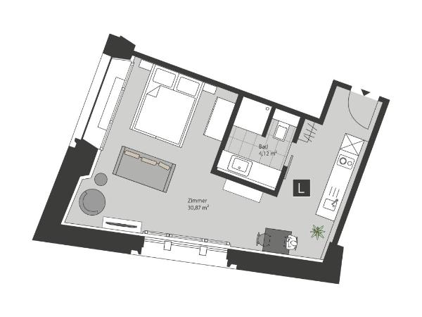 ÜberFluss Serviced-Apartments : photo 6 de la chambre appartement