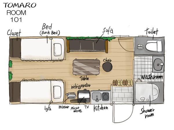TOMARO Osaka Bay : photo 3 de la chambre family room with kitchen and shower