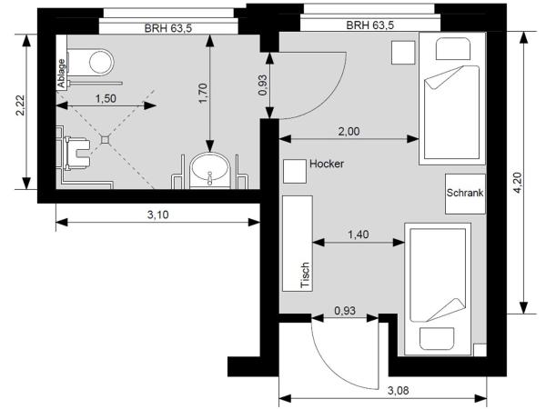 martas Gästehäuser Hauptbahnhof Berlin ehemals Jugendgästehaus : photo 7 de la chambre chambre simple - accessible aux personnes à mobilité réduite