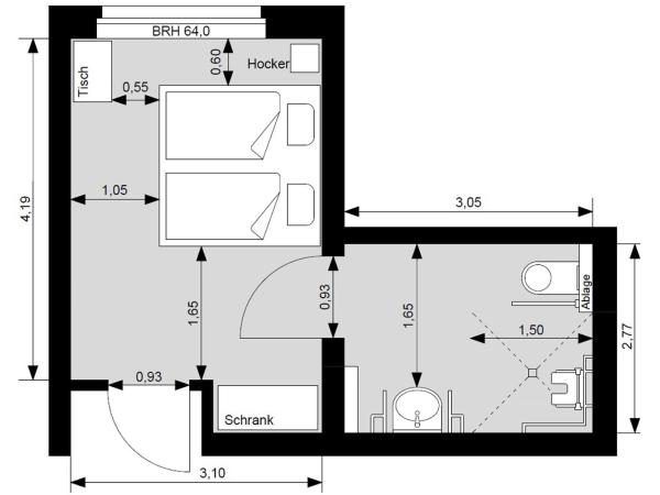 martas Gästehäuser Hauptbahnhof Berlin ehemals Jugendgästehaus : photo 8 de la chambre chambre simple - accessible aux personnes à mobilité réduite