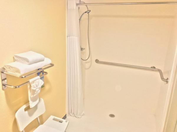 Days Inn by Wyndham San Antonio Airport : photo 6 de la chambre chambre lit king-size avec douche accessible en fauteuil roulant - adaptée aux personnes malentendantes/à mobilité réduite - non-fumeurs