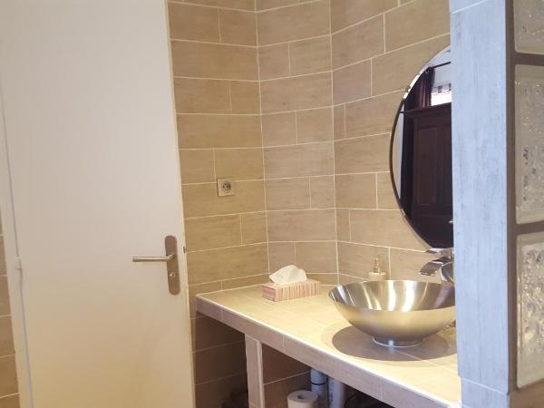 Chambres d'hôtes Les Palmiers de la Cité : photo 4 de la chambre chambre double avec baignoire et douche