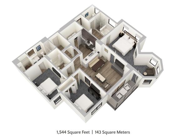 The Grove Resort & Water Park Orlando : photo 4 de la chambre condo 3 chambres avec 3 salles de bains (accès gratuit au parc aquatique)