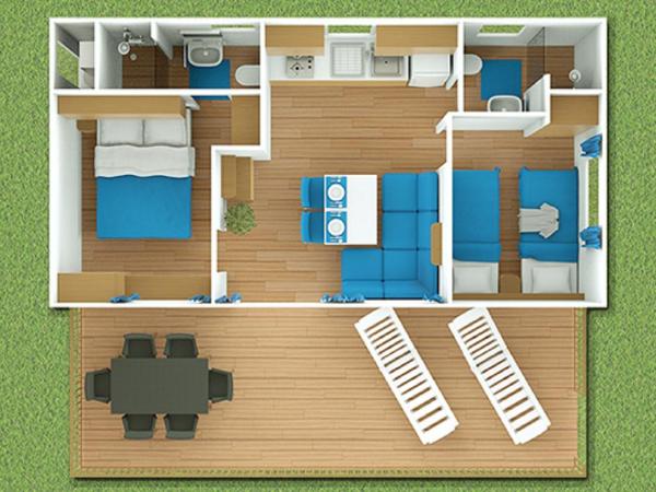 Valamar Camping Lanterna : photo 3 de la chambre mobile home 2 chambres supérieur avec terrasse