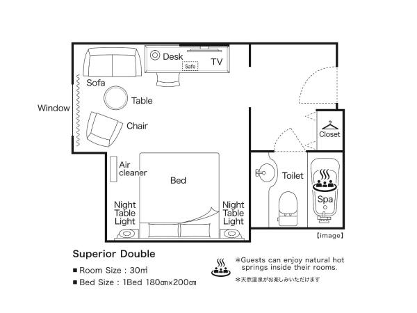 Hotel Hanshin Osaka : photo 3 de la chambre superior double room - non-smoking (180cm 1bed)
