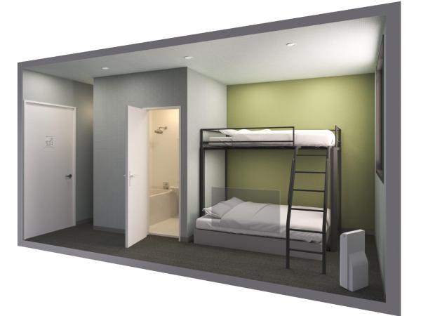 IMANO OSAKA SHINSAIBASHI HOSTEL : photo 6 de la chambre chambre double avec salle de bains privative