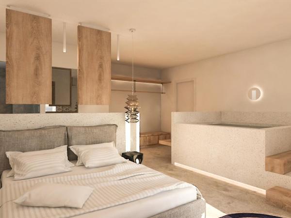 Apiro Mykonos : photo 10 de la chambre chambre double supérieure avec jacuzzi intérieur - vue sur mer