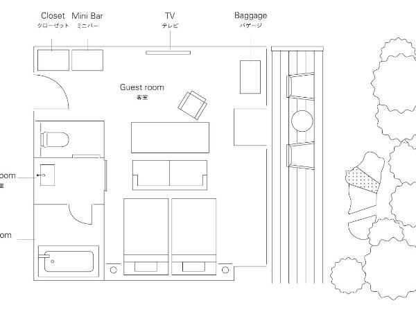 THE THOUSAND KYOTO : photo 5 de la chambre chambre lits jumeaux premier