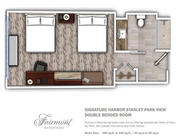 Fairmont Waterfront : photo 10 de la chambre chambre d'angle signature avec lit king-size - vue sur port et parc stanley