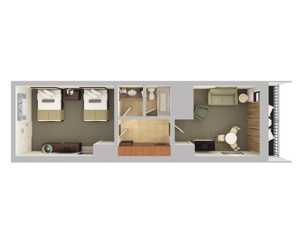 Coral Beach Resort : photo 2 de la chambre suite familiale côté océan - 2 lits queen-size et 1 lit double escamotable