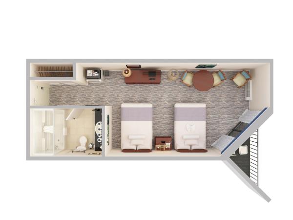 Holiday Pavilion Resort on the Boardwalk : photo 2 de la chambre chambre avec 2 lits queen-size - vue latérale sur océan - accès par les escaliers