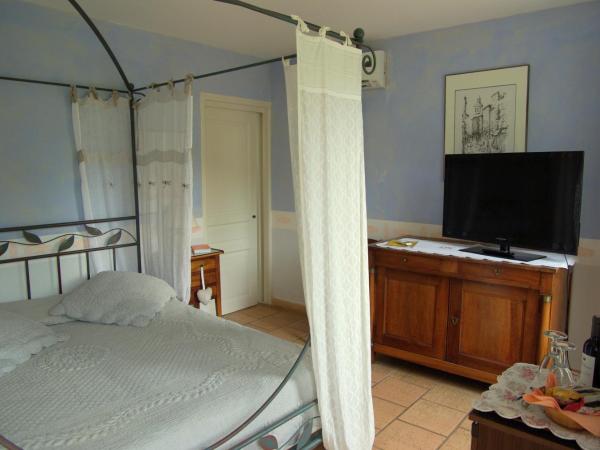 MAS DES FIGUES - Mas XVIII siècle - Piscine - très calme - Alpilles Saint Rémy de Provence - brunch méditerranéen salé sucré cuisine faite maison - ferme auberge agritourisme - Biologique FRBio potager bio huile d'olive bio jardin roseraie Biodiversité - : photo 2 de la chambre chambre double avec patio