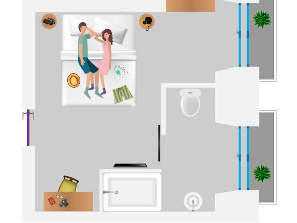 SLEEP'N Atocha - B Corp Certified : photo 4 de la chambre chambre double ou lits jumeaux avec balcon