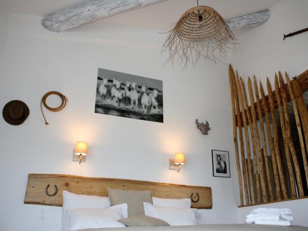 Mas Fandelou : photo 3 de la chambre chambre lit queen-size - vue sur jardin