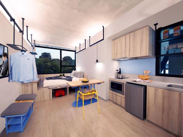lyf Funan Singapore : photo 2 de la chambre studio premier avec kitchenette - unique plus