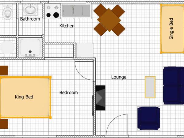Argyle on the Park : photo 3 de la chambre appartement 1 chambre avec lit king-size et lit simple