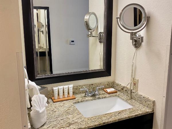 Radisson Hotel Colorado Springs Airport : photo 2 de la chambre chambre lit king-size avec douche accessible en fauteuil roulant