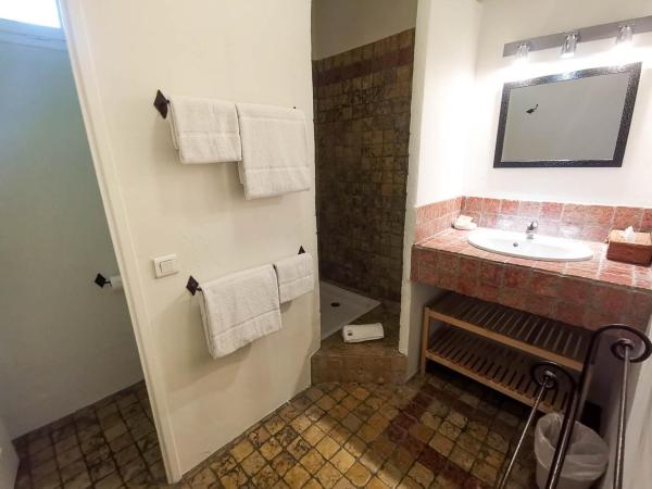 Hôtel Sous les Figuiers - Piscine, parking, centre ville : photo 5 de la chambre chambre triple avec terrasse