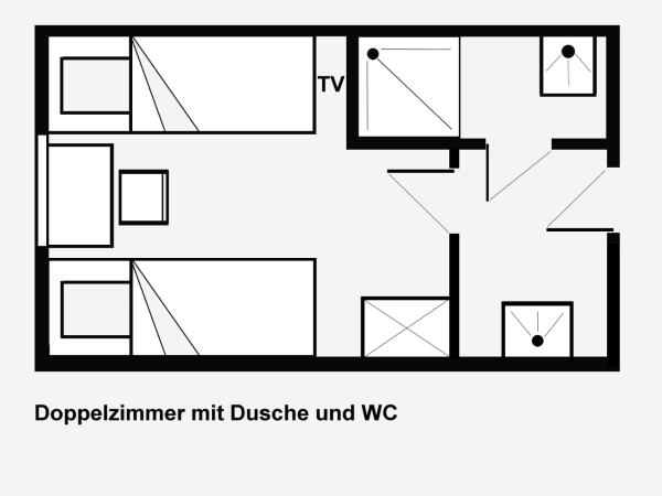 Arcade Hotel & Hostel Hamburg : photo 2 de la chambre chambre double avec toilettes