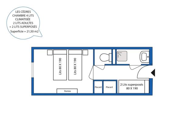 Aec Village Vacances - Les Cèdres : photo 1 de la chambre chambre quadruple (2 adultes + 2 enfants)
