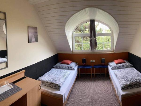 Berg Toboz Panzió : photo 4 de la chambre chambre lits jumeaux - vue sur jardin