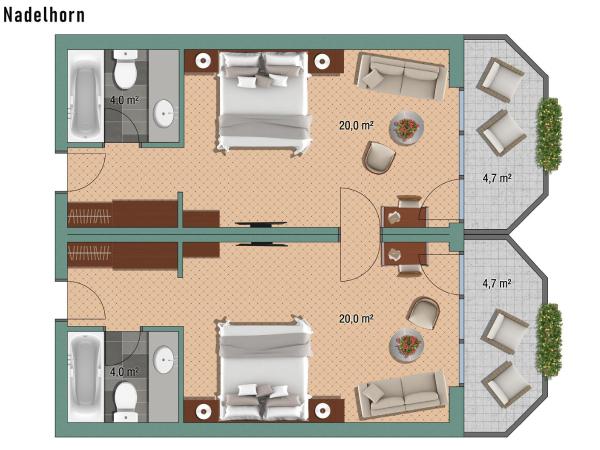 Resort La Ginabelle : photo 6 de la chambre appartement standard - vue partielle sur cervin