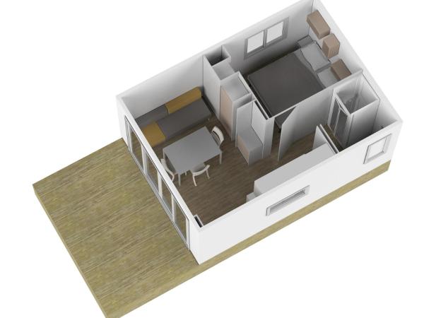 Camping Ulika Mobile Homes - Naturist : photo 7 de la chambre premium mobile home pool view (2+1)