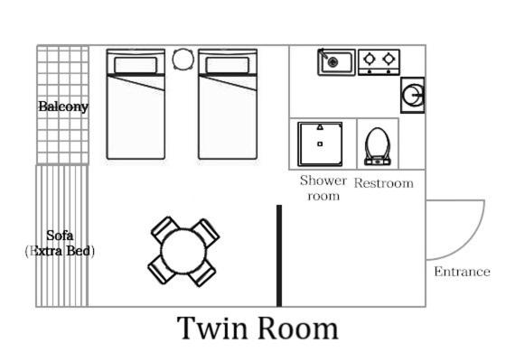 Tokyo Sakurako Hatchobori : photo 3 de la chambre chambre lits jumeaux