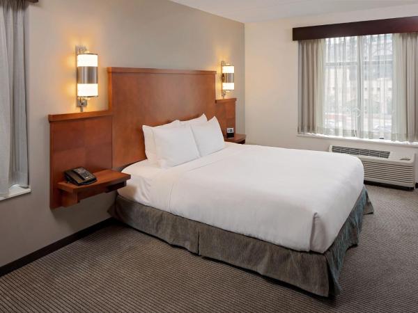 Hyatt Place Pittsburgh North Shore : photo 4 de la chambre chambre lit king-size avec canapé-lit et douche accessible en fauteuil roulant - accessible aux personnes à mobilité réduite