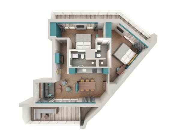 Downtown Apartments Mitte-Wedding : photo 10 de la chambre penthouse 2 chambres ii