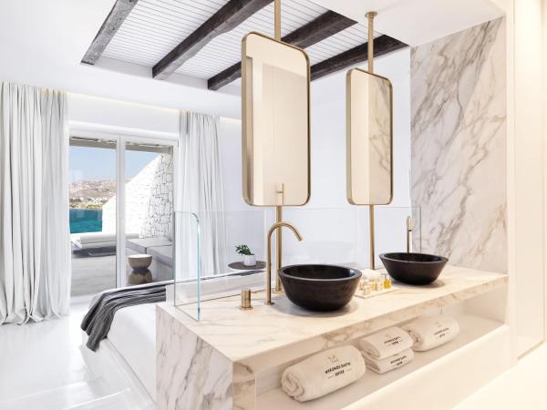 Mykonos Earth Suites : photo 2 de la chambre suite junior avec piscine privée chauffée - vue sur mer