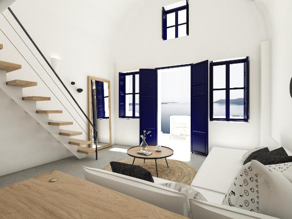 Oia Memories Suites : photo 5 de la chambre suite de luxe avec vue sur la caldeira