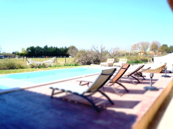 Mas Lou Caloun - Chambre d'Hôte face à la piscine en Camargue - Les Saintes Maries de la Mer : photo 7 de la chambre chambre double - vue sur piscine