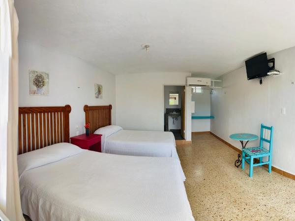 Blue Coconut Cancun Hotel : photo 9 de la chambre chambre lits jumeaux avec salle de bains privative