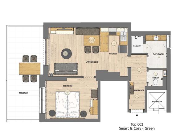 HOMEBOUND APARTMENTS Salzburg City I - contactless check-in : photo 3 de la chambre appartement 1 chambre avec terrasse