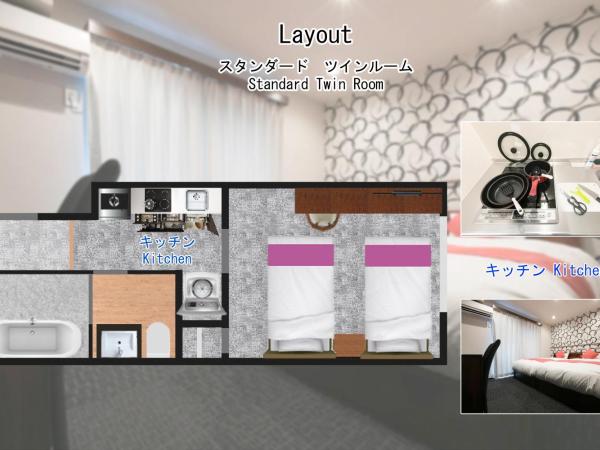 Stay SAKURA Kyoto Shijo Karasuma : photo 3 de la chambre chambre lits jumeaux standard