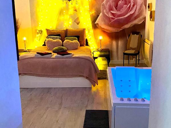 COSY & SPA Appartement Luxe JACUZZI SAUNA Suite Cristal : photo 9 de la chambre suite avec jacuzzi