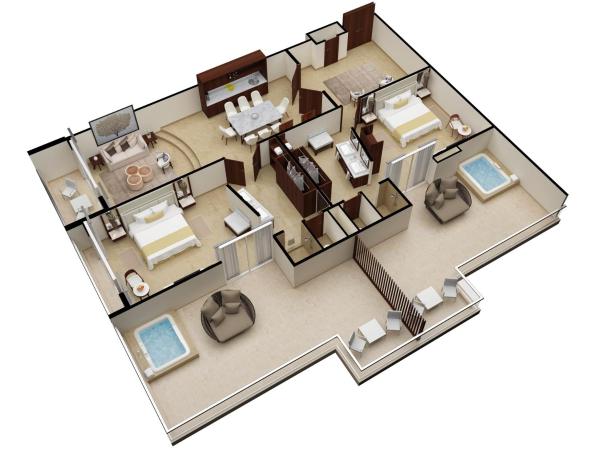 Sun Palace - All Inclusive Adults Only : photo 3 de la chambre superior two bedroom presidential suite ocean view - king size bed